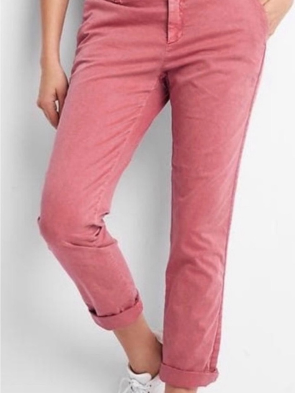 Gap Girlfriend Chino Straight Pants in Dusty Rose
